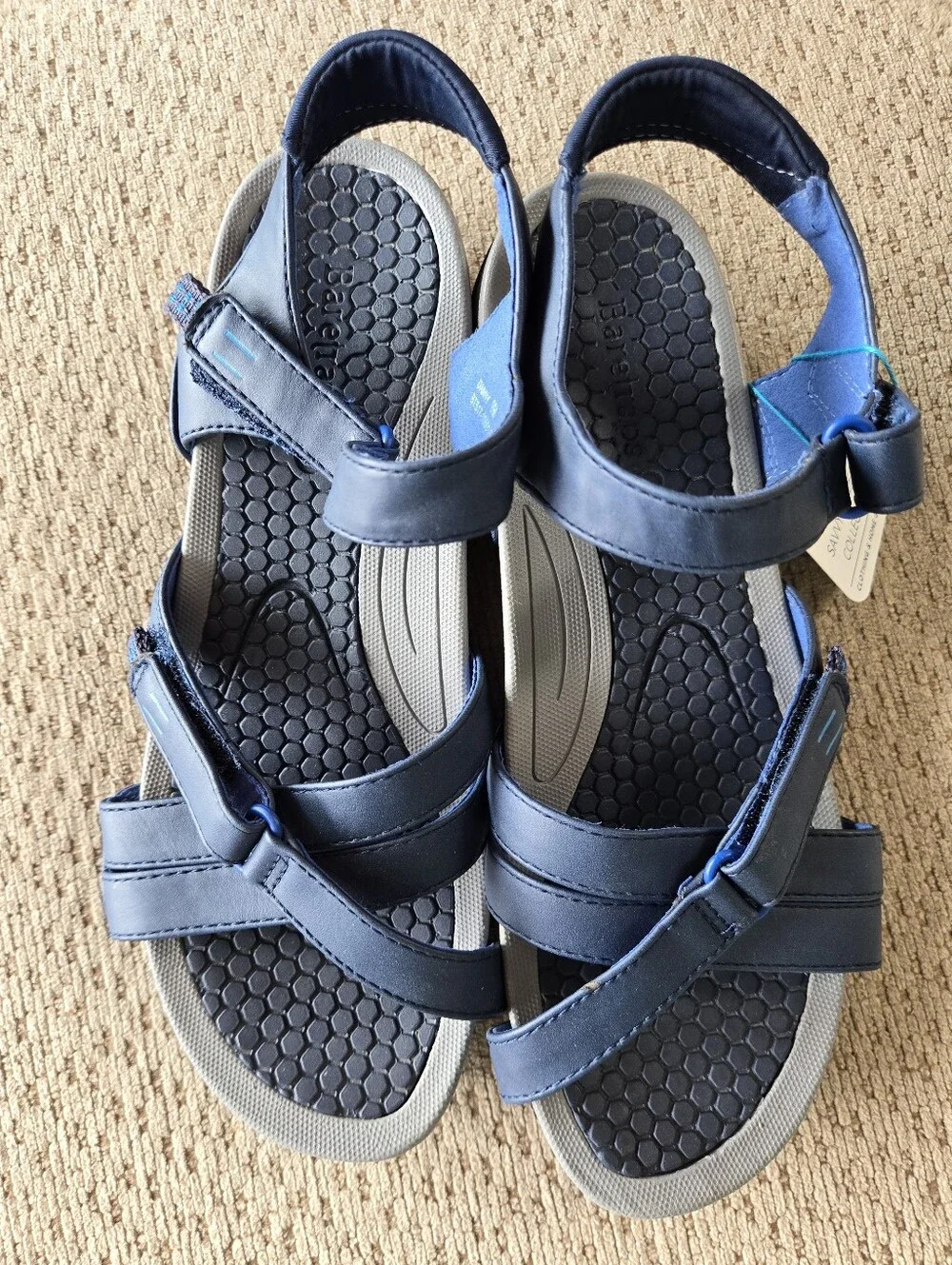 Womens BareTrap Navy Blue Adjustable Strap Sandals, 9M